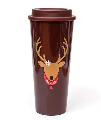 Holiday Reindeer Plastic Tumbler