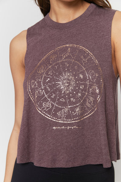 Zodiac Crop Tank - Heather Blackberry