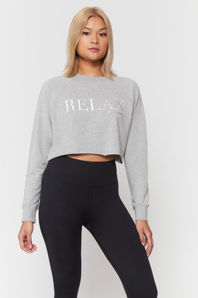 Relax Izzy Crop - Heather Grey